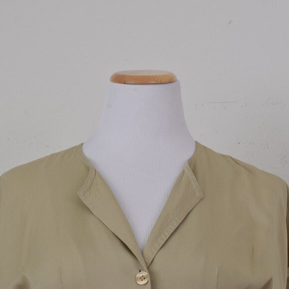 Vintage 90s Fitted Rayon Blouse by KENAR size 6 - Picture 7 of 11